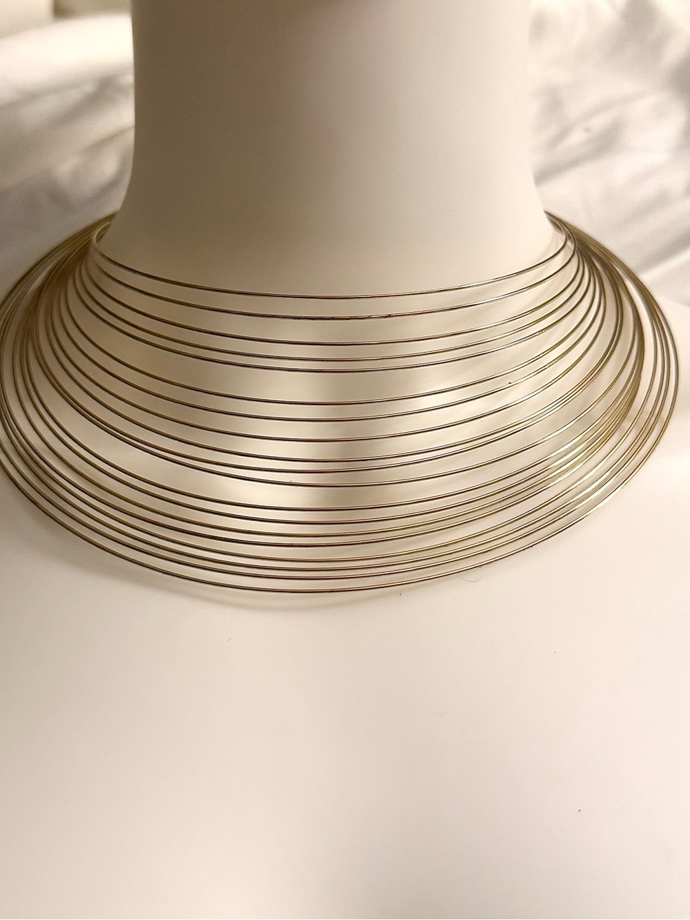 Multi-Strand Gold Wire Collar Necklace - Women Jewelry